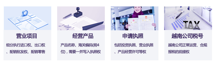 越南投資流程：營(yíng)業(yè)項(xiàng)目、經(jīng)營(yíng)產(chǎn)品、申請(qǐng)執(zhí)照、越南公司稅號(hào)